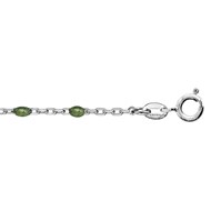 Bracelet argent - Olives vertes