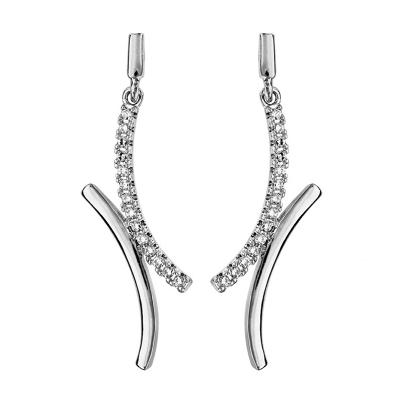 Boucles d'oreilles croisées - Argent