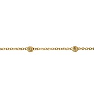 Bracelet Brillaxis chaîne  6 perles or 18 carats