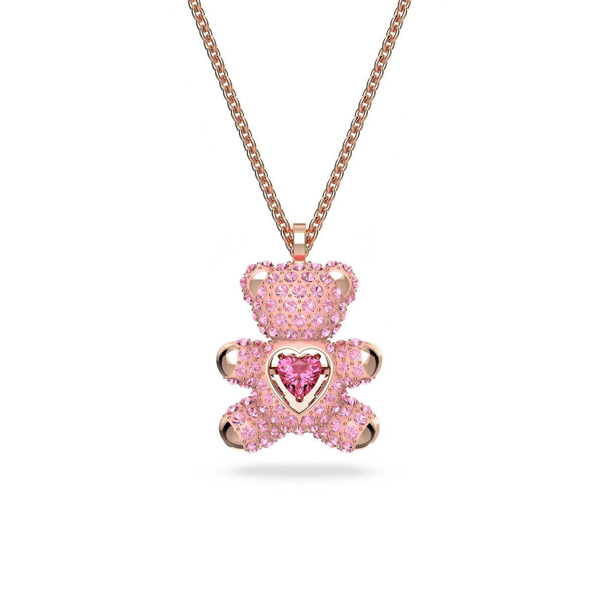 Collier Swarovski Teddy doré rose