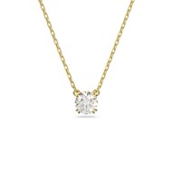 Pendentif Swarovski Stilla doré rond blanc