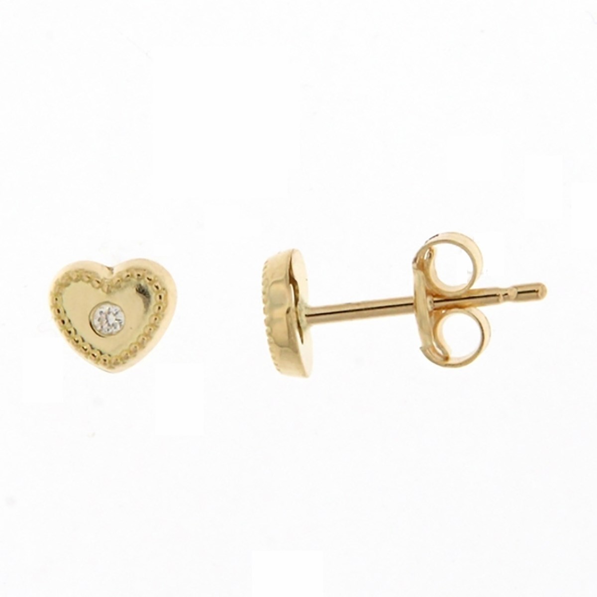 Boucles d'oreilles coeur et diamant