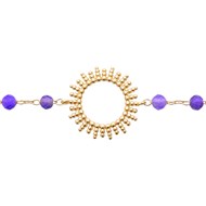 Bracelet Brillaxis motif soleil et améthystes 17.5cm
