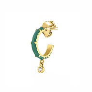 Piercing Agatha mini créole émail vert oxyde