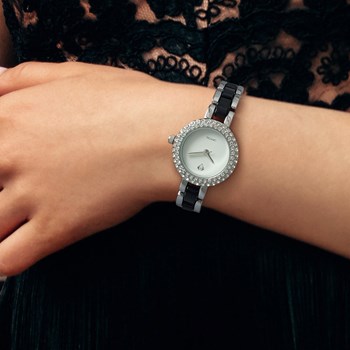 Elegant Cassandra horloge met fonkelende kristallen