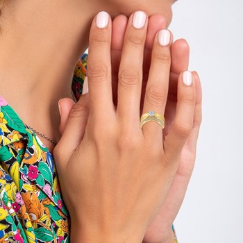 Bague SC Bohème en acier ornée de cristaux scintillants