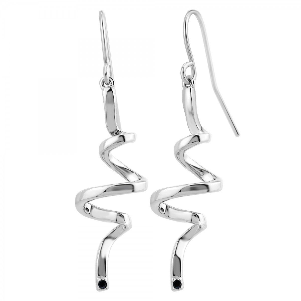 Boucles d'oreilles SC Crystal ornées d'un véritable diamant noir