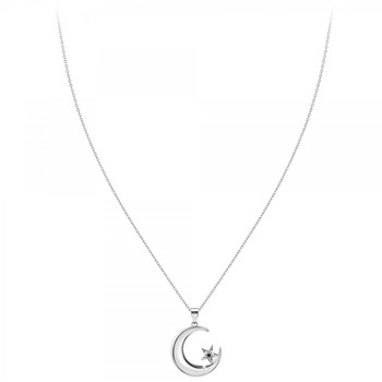 Collier Lune SC Crystal orné d'un véritable diamant noir