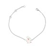 Bracelet lapin émail blanc et rose Argent 925 Rhodié - vue V1