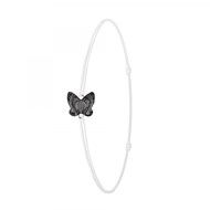 Bracelet papillon élastique blanc SC Crystal orné d'un Cristal scintillant