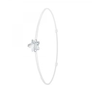 Bracelet étoile élastique blanc SC Crystal orné d'un Cristal scintillant