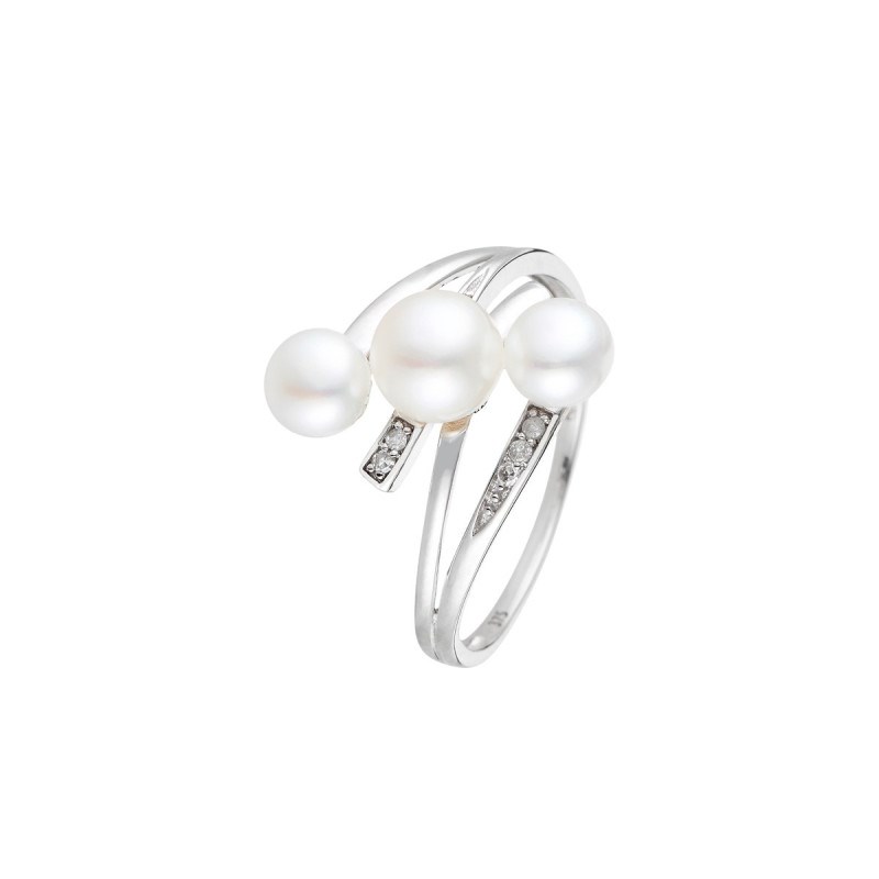 Bague ' Justine' Or blanc et Perle