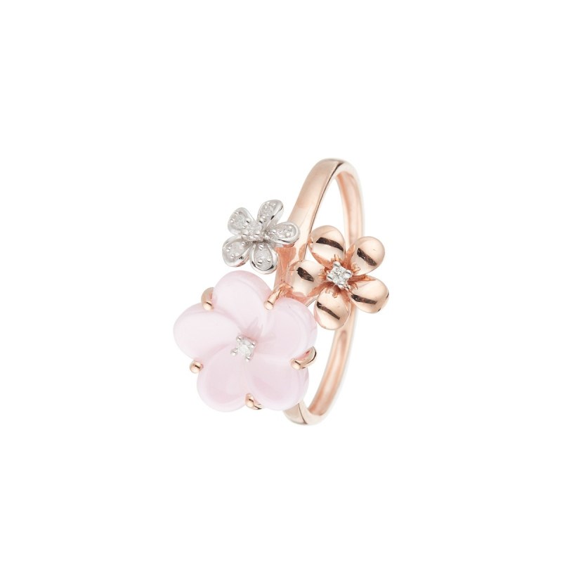 Bague ' Rose' Or rose et Diamant