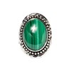 Bague 'Petunia' Malachite 9,40ct et Argent Massif 925/1000 - vue V1