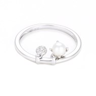 Bague 'Dazzling pearl' Or, Perle et Diamants