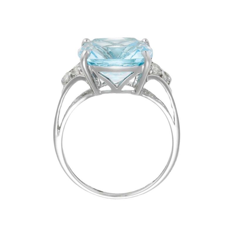 Bague 'Blue Light' Or et Topazes - vue 3