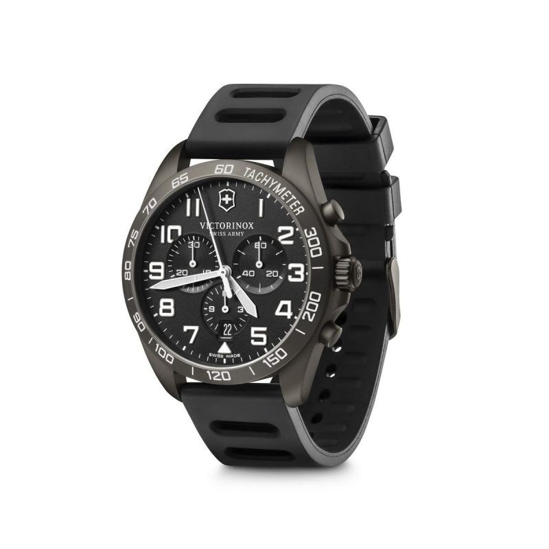 Montre Homme Victorinox FieldForce en caoutchouc noir - 42 mm - vue 3