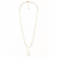 Collier en laiton doré monté d'amazonites