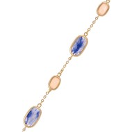Bracelet chaine 'Laurélie' laiton doré monté d'une Aventurine bleue