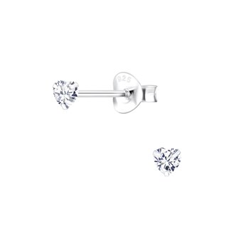 Boucles d'oreilles Coeur en argent 925 avec oxyde de zirconium