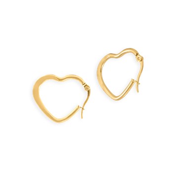 25mm gold-plated steel heart hoop earrings