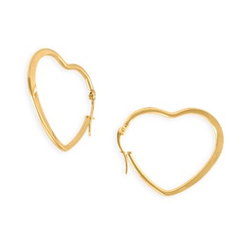 35mm gold-plated steel heart hoop earrings