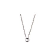 Collier diamant 0.04CT - Or gris 9 carats