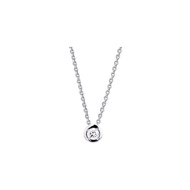 Collier diamant 0.08CT - Or gris 9 carats