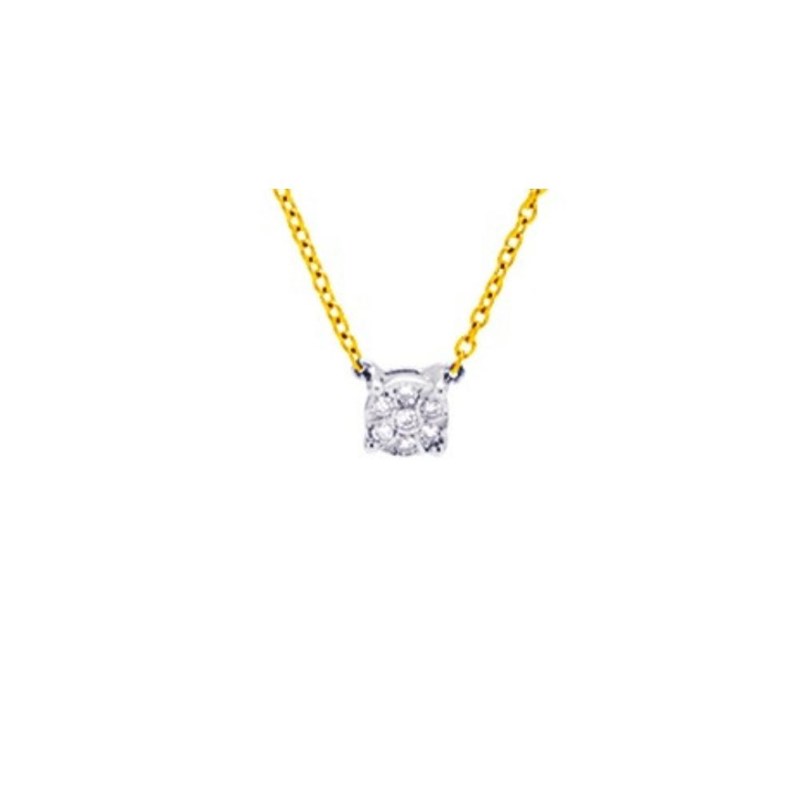 Collier diamants pastillés 0.04CT - Or jaune 9 carats - vue 2