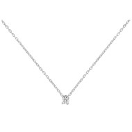 Collier diamant 0.10CT - Or gris 9 carats