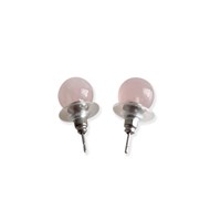 Boucles d'oreilles avec perles Quartz Rose