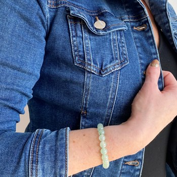 Stretcharmband met groene aventurijnkralen