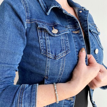 Stretcharmband met Labradoriet kralen