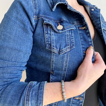 Stretcharmband met Labradoriet kralen