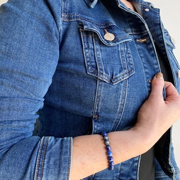 Bracelet extensible avec perles Lapis Lazuli