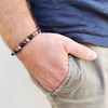 Bracelet extensible avec perles Labradorite, Tourmaline noire, Oeil de Tigre - vue V2