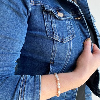 Bracelet extensible avec perles Pierre de Lune