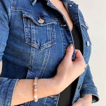 Bracelet extensible avec perles Pierre de Lune