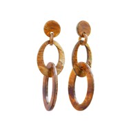 Boucles d'oreilles pendantes marron effet marbre