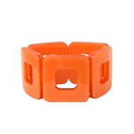Bracelet extensible orange formes carrées