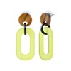 Boucles d'oreilles pendantes bicolores vert et marron - vue V1