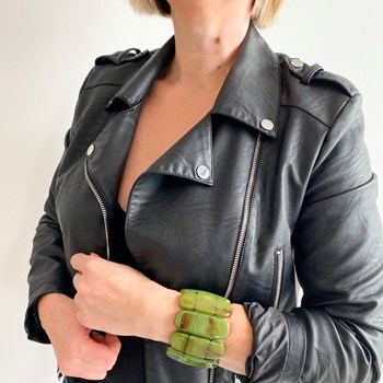 Ovale groene stretch armband