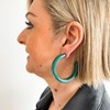 Boucles d'oreilles style créoles bleu vert - vue V3