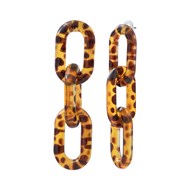 Boucles d'oreilles pendantes mailles motifs léopard