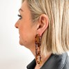 Boucles d'oreilles pendantes mailles motifs léopard - vue V2