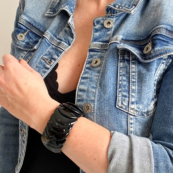 Zwarte stretch armband