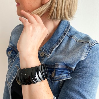 Zwarte stretch armband
