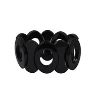 Bracelet extensible noir formes ovales