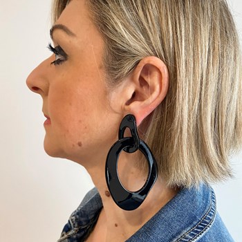 Black dangling earrings