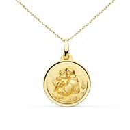 Collier - Médaille Saint Antoine Or Jaune - Chaîne Dorée - Gravure Offerte